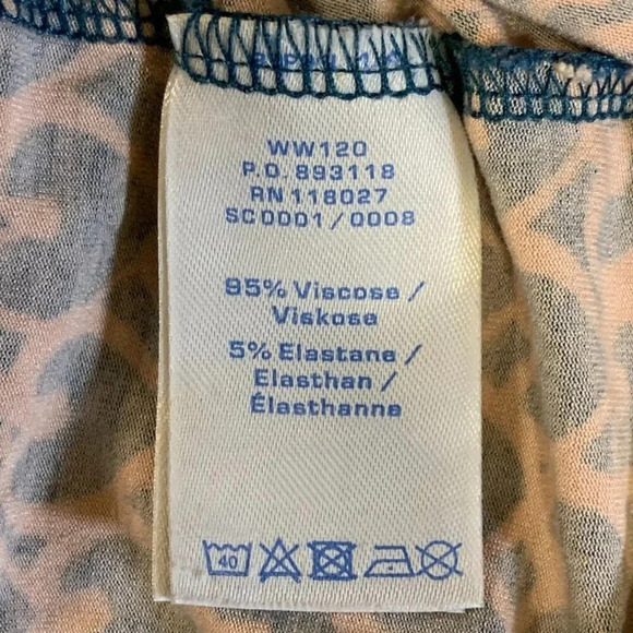 Boden Women's Wrap Stretch WW120 Jersey Dress Blue and Pink Hearts Size 6R - Picture 9 of 14